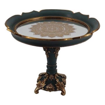 Dekoratív tálca átm. 24,7 cm zöld/arany