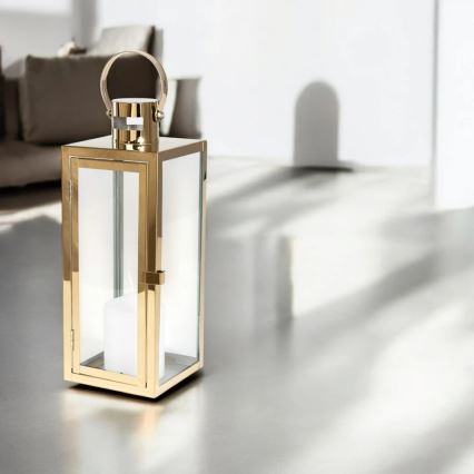 Dekoratív TOWER lámpás, 63 cm, aranyszínű