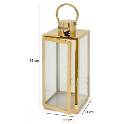Dekoratív TOWER lámpás, 63 cm, aranyszínű