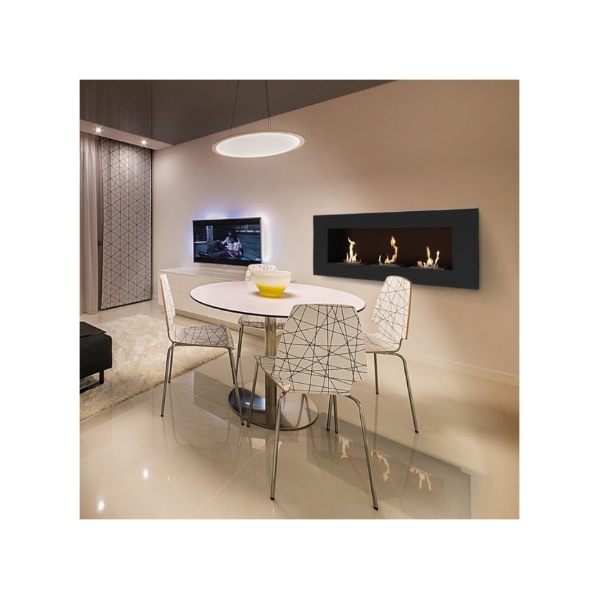 Kratki - Beépíthető BIO kandalló 40x120 cm 3x1,1kW fekete