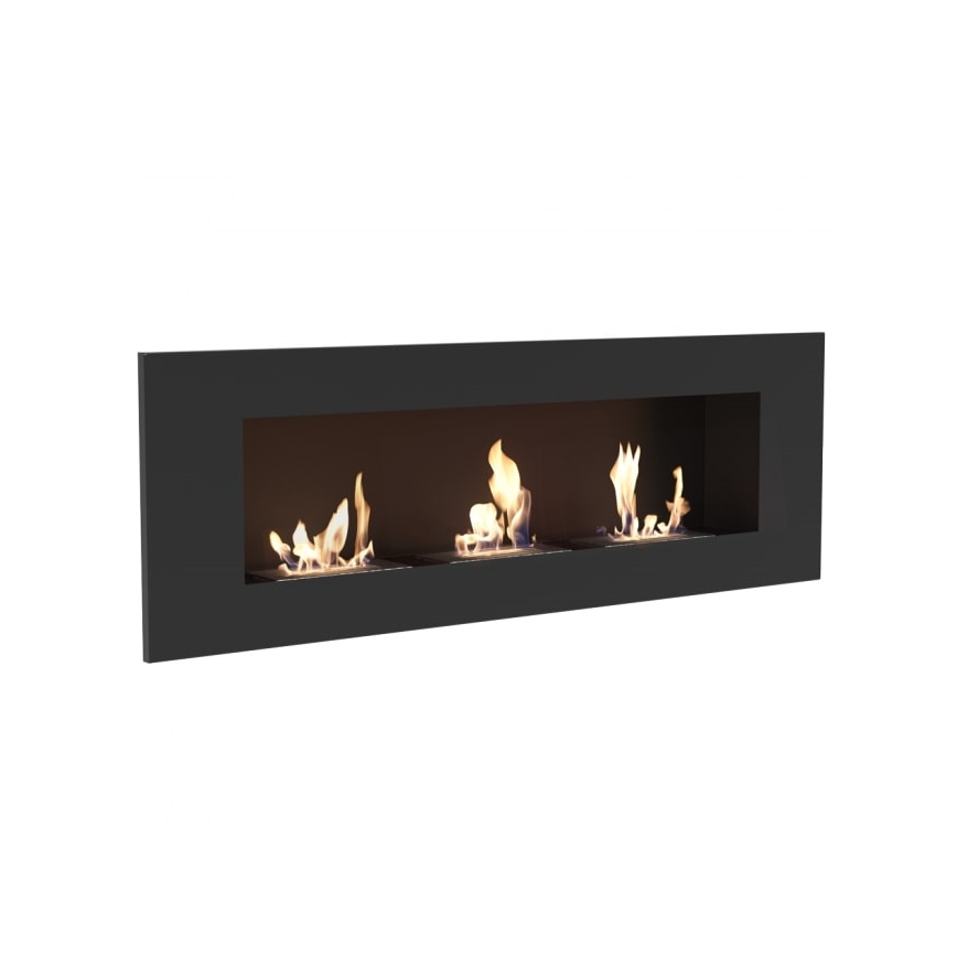 Kratki - Beépíthető BIO kandalló 40x120 cm 3x1,1kW fekete