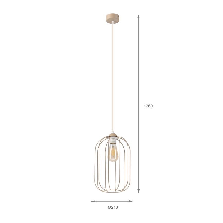 DESTELLO kábeles függőlámpa, 1xE27/15W/230V, átmérő 21 cm, bézs