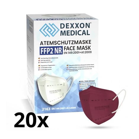 DEXXON MEDICAL Maszk FFP2 NR borvörös 20db