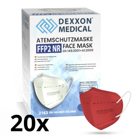 DEXXON MEDICAL Maszk FFP2 NR Piros 20db