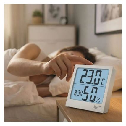 Digitális hőmérő és higrométer 1xAA fehér