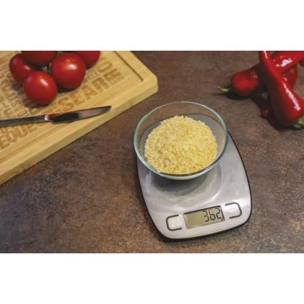 Digitális konyhai mérleg 2xAAA ezüst