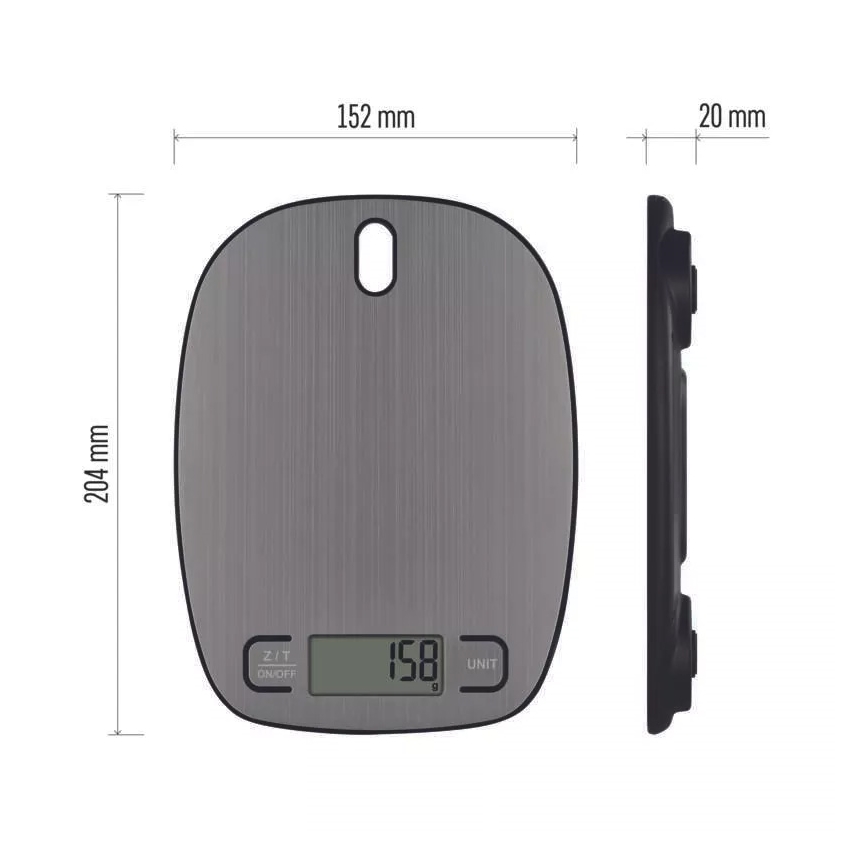 Digitális konyhai mérleg 2xAAA ezüst