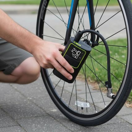 Digitális zsebméretű kompresszor, 5V 4000 mAh, fekete