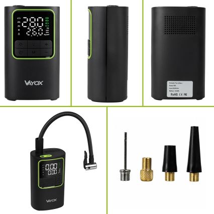 Digitális zsebméretű kompresszor, 5V 4000 mAh, fekete