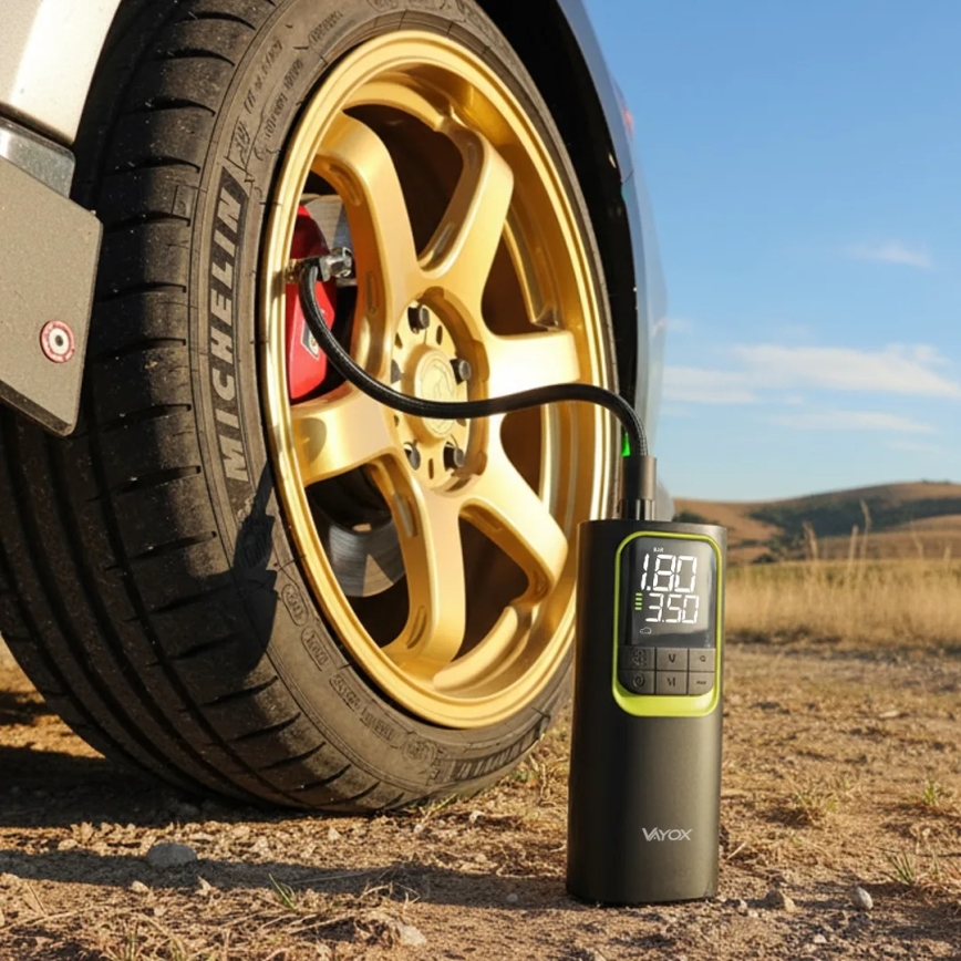 Digitális zsebméretű kompresszor 5V 8000 mAh fekete