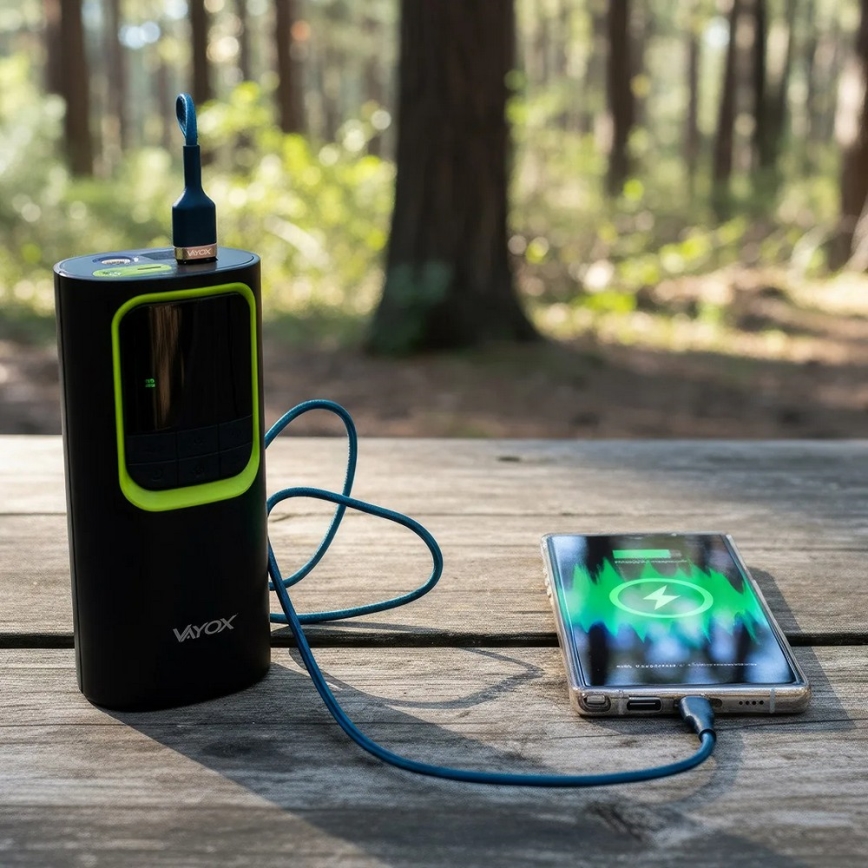 Digitális zsebméretű kompresszor 5V 8000 mAh fekete