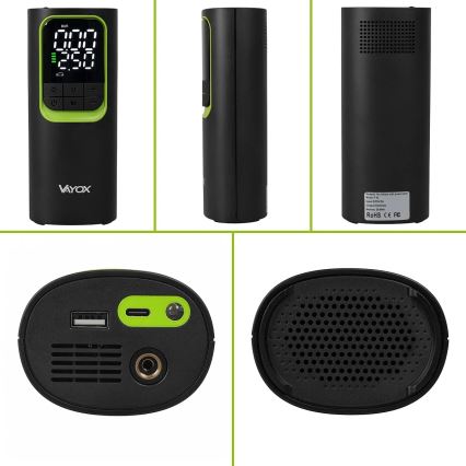 Digitális zsebméretű kompresszor 5V 8000 mAh fekete