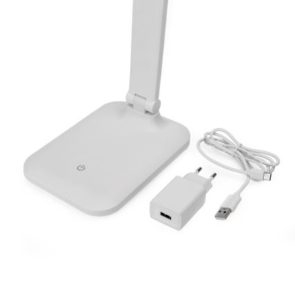 Dimmelhető, érintésvezérlésű LED asztali lámpa USB-porttal REMUS LED/5W/230V fehér