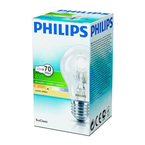 Dimmelhető halogén izzó Philips E27/53W/230V