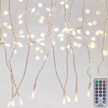 Dimmelhető kültéri karácsonyi LED fényfüggöny CURTAIN 360xLED/8,4W/230V 2x2 m IP44 meleg fehér + távirányító