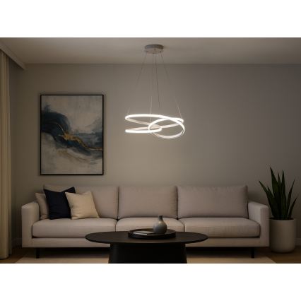 LED dimmelhető csillár kábelen, LED/90W/230V, 3000-6500K, Ø47 cm + távirányító