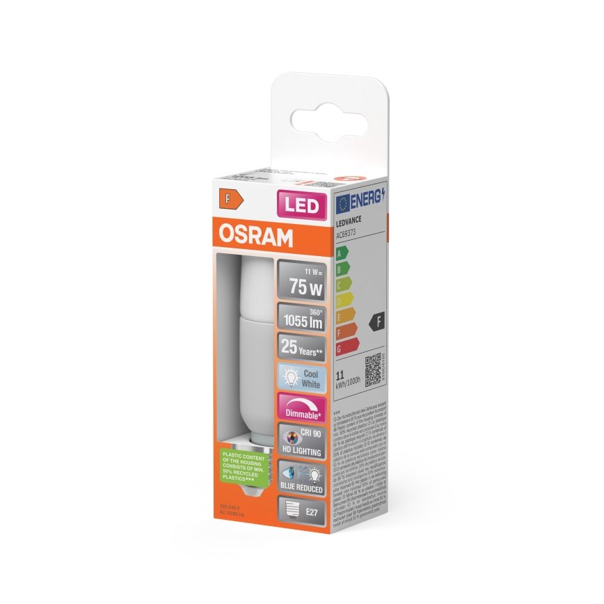 Dimmelhető LED izzó STICK E27/11W/230V 4000K CRI 90 - Osram