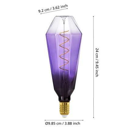 Dimmelhető LED izzó VINTAGE E27/4W/230V 1800K lila - Eglo 110237