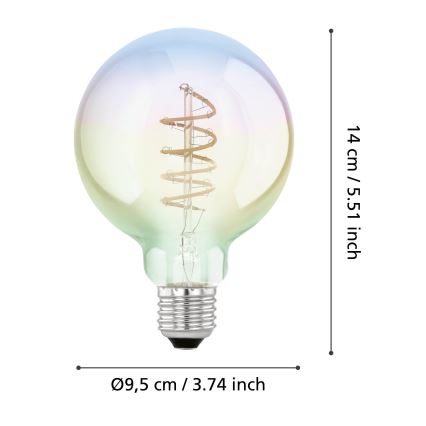 Dimmelhető LED izzó VINTAGE G95 E27/4W/230V 2000K - Eglo 110207