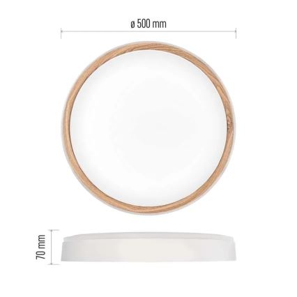 Dimmelhető mennyezeti lámpatest ILVI LED/45W/230V 2700-6500K Ø 50 cm fehér/bézs + távirányító
