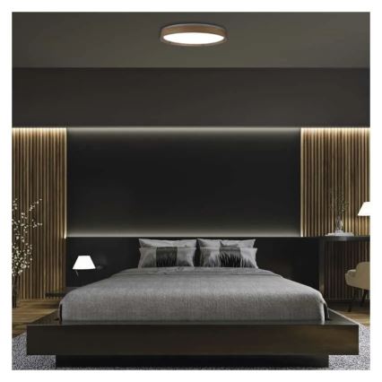 Fényerőszabályozható mennyezeti lámpatest ILVI LED/45W/230V 2700-6500K Ø 50 cm fa hatású dekor + távirányítóval