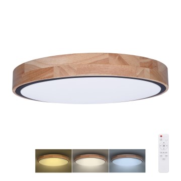 Dimmelhető LED mennyezeti lámpa IRON OAK LED/48W/230V 3000-6500K tölgy átm. 40 cm + távirányító