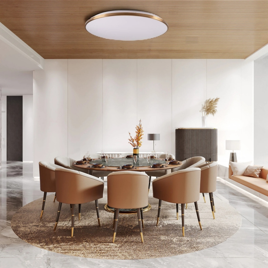 LED fényerőszabályozható mennyezeti lámpatest KERN LED/100W/230V 3000/4000/6000K Ø 100 cm arany + távirányító