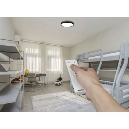 LED dimmelhető mennyezeti lámpa ILVI LED/30W/230V 2700-6500K átm. 40 cm fekete/sárgaréz + távirányító