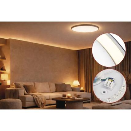 LED dimmelhető mennyezeti lámpa ILVI LED/30W/230V 2700-6500K átm. 40 cm fekete/sárgaréz + távirányító