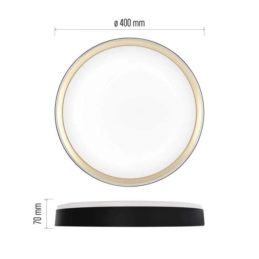 LED dimmelhető mennyezeti lámpa ILVI LED/30W/230V 2700-6500K átm. 40 cm fekete/sárgaréz + távirányító