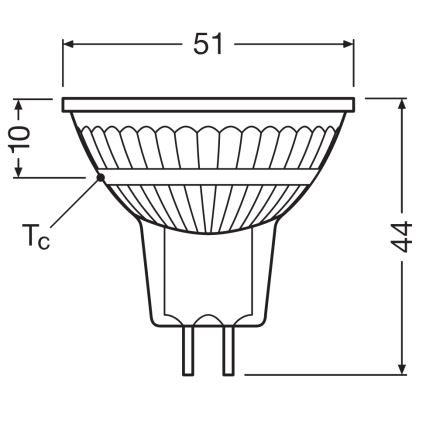 LED dimmelhető MR16 reflektoros izzó GU5,3/5,3W/12V 3000K 36° CRI 97 - Ledvance