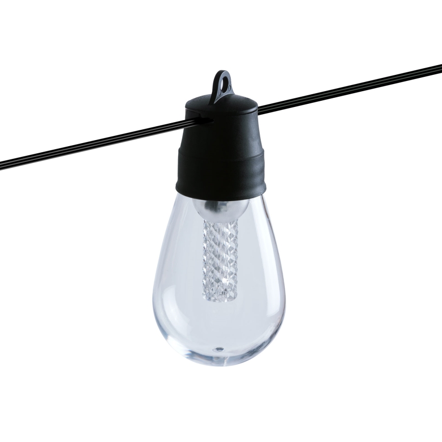 LED fényerőszabályozható napelemes füzér 25xLED/1,5W/3,7/5V 2700-10000K 2200 mAh 15 m IP65 fekete + távirányító