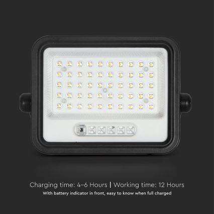 LED Dimmelhető napelemes reflektor LED/100W/3,2V 2000-8000K IP65 5000 mAh fekete + távirányító