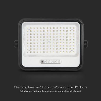 Dimmelhető LED napelemes reflektor LED/300W/3,2V 2000-8000K IP65 15000 mAh fekete + távirányító