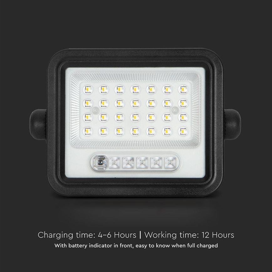 Fényerőszabályozható napelemes LED reflektor LED/50W/3,2V 2000-8000K IP65 3800 mAh fekete + távirányító