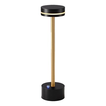 Dimmelhető újratölthető LED asztali lámpa SAM LED/5W/5V 3600 mAh fekete/arany