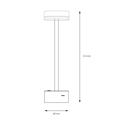 Dimmelhető újratölthető LED asztali lámpa SAM LED/5W/5V 3600 mAh fekete/arany