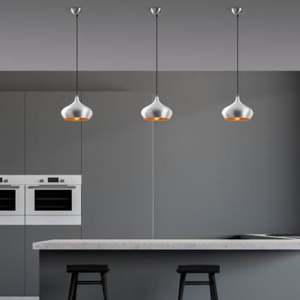 DODO függőlámpa kábellel 1xE27/40W/230V matt króm