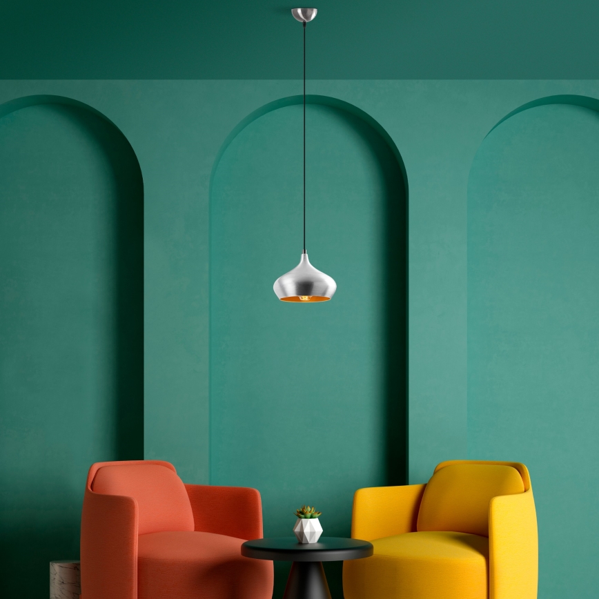 DODO függőlámpa kábellel 1xE27/40W/230V matt króm