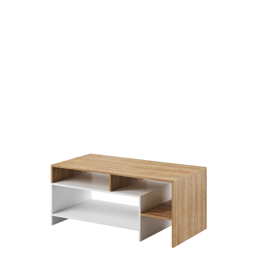 Dohányzóasztal ALVA 120x53 cm fehér/grande tölgy