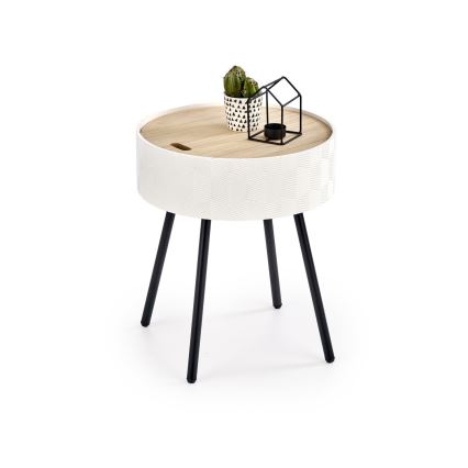 Dohányzóasztal AURA 45x38 cm fehér/fekete/bézs