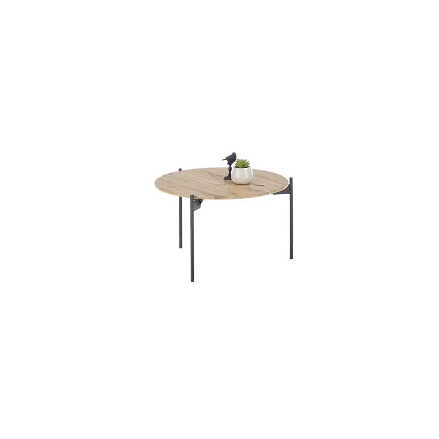 Dohányzóasztal AURA átm. 55 cm tölgy/antracit