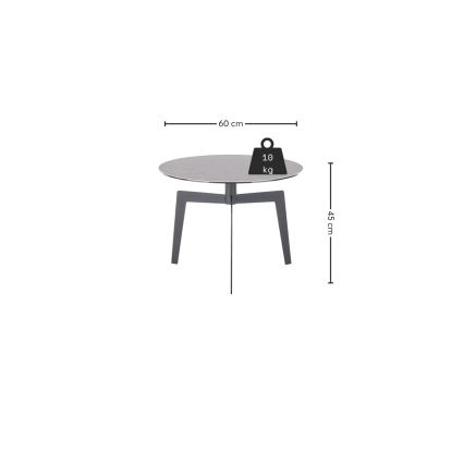 Dohányzóasztal BALANCE, átm. 60 cm, szürke/antracit