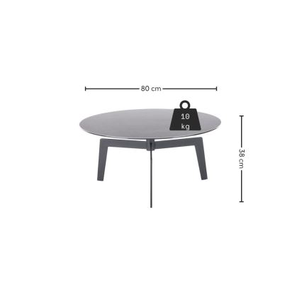 Dohányzóasztal BALANCE átm. 80 cm szürke/antracit