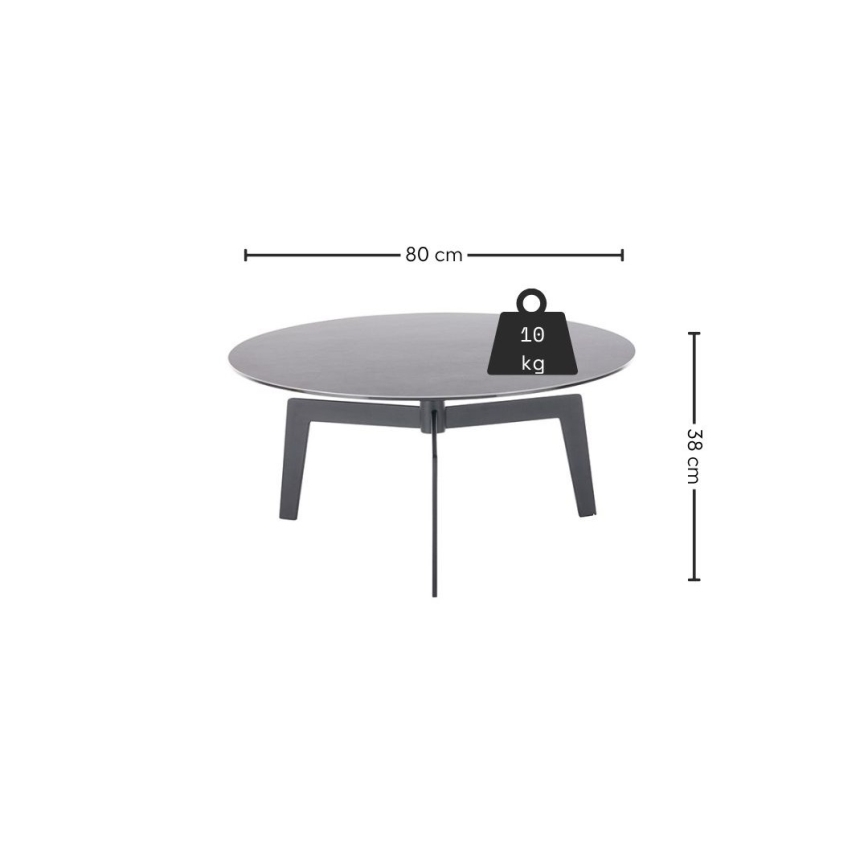 Dohányzóasztal BALANCE átm. 80 cm szürke/antracit