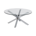 Dohányzóasztal LUCA 82 cm, átlátszó/ezüst