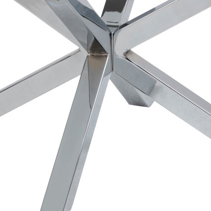 Dohányzóasztal LUCA 82 cm, átlátszó/ezüst