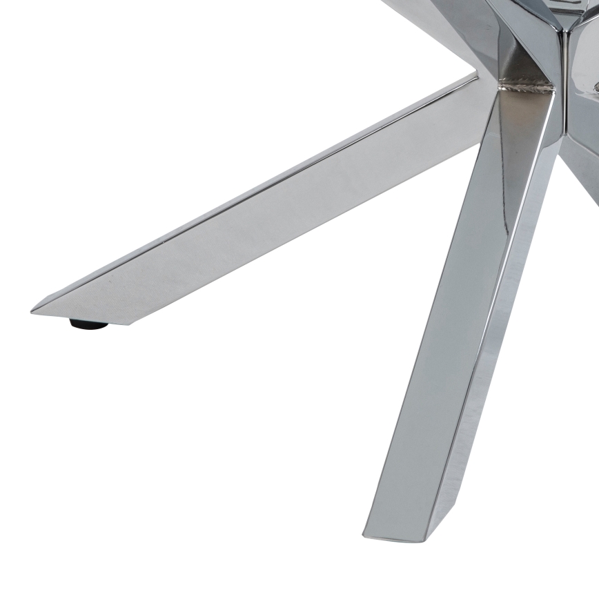 Dohányzóasztal LUCA 82 cm, átlátszó/ezüst