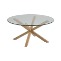 Dohányzóasztal LUCA 82 cm átlátszó/tölgy
