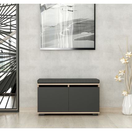 Cipőtároló DRAGO 42x80 cm fekete/dió